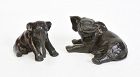 20th Century, A Pair of Japanese Bronze Elephants with Artist Sign