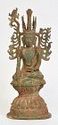 16th Century, Ava, Burmese Bronze Seated Crowned Buddha