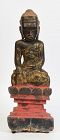 18th Century, Shan, Burmese Wooden Seated Buddha