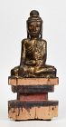 18th Century, Shan, Burmese Wooden Seated Buddha