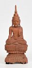 18th Century, Shan, Burmese Wooden Seated Buddha