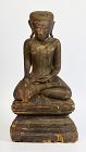 17th - 18th Century, Shan, Burmese Wooden Seated Buddha