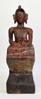 18th Century, Shan, Tai Lue Burmese Wooden Seated Buddha