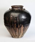 18th Century, Large Burmese Brown Glazed Pottery Jar