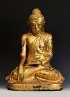 19th Century, Mandalay, Burmese Bronze Seated Buddha