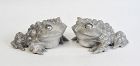 A Pair of Japanese Bronze Toads