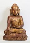 16th Century, Early Shan, Burmese Wooden Seated Buddha