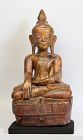 18th Century, Shan, Burmese Wooden Seated Buddha