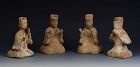 Han Dynasty, A Set of Chinese Pottery Figures of Entertainer