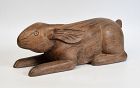 19th Century, Thai Wooden Rabbit