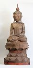 17th - 18th Century, Shan, Burmese Wooden Seated Buddha