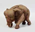 Finely Carved Asian Wooden Walking Elephant Animal Statue
