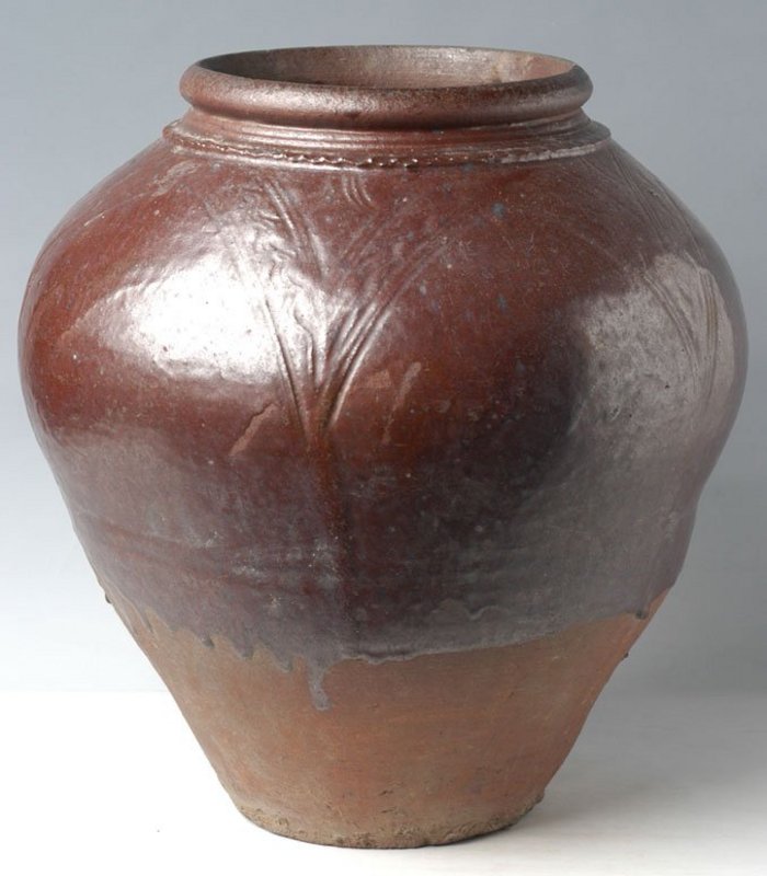 18th Century, Burmese Brown Glazed Jar