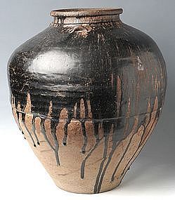 18th Century, Large Burmese Brown Glazed Jar