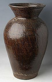 Sukhothai period, Rare and Large Nan Brown Glazed Jar