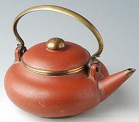 Chinese Qing Dynasty Big Red Clay Teapot