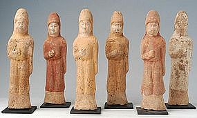 Tang Dynasty, Chinese Painted Pottery Figures