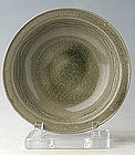 Sukhothai Celadon Plate with Leafy Scrolls Design