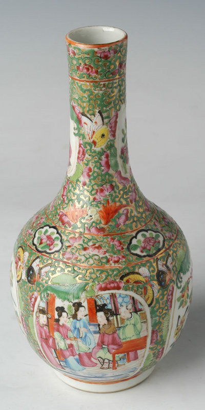 A Small Chinese Export Rose Medallion Vase