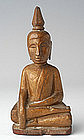 19th Century, Laos Wooden Sitting Buddha