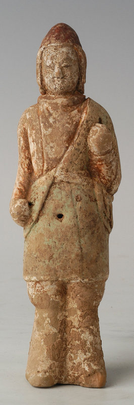 Northern Wei Dynasty, Chinese Painted Pottery Warrior