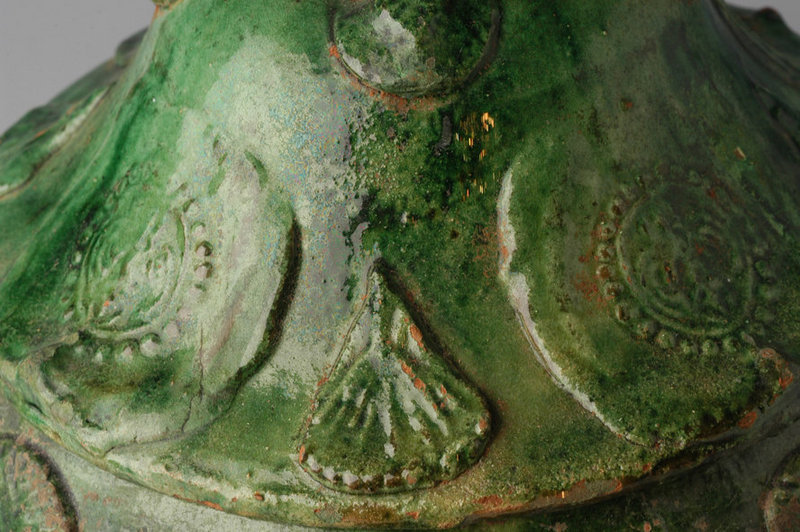 Yuan Dynasty, Chinese Pottery Green Glazed Jar