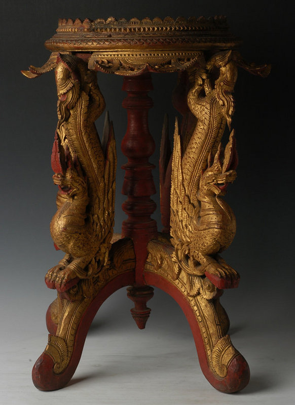19th Century, Tai Yai Burmese Wooden Offering Tray