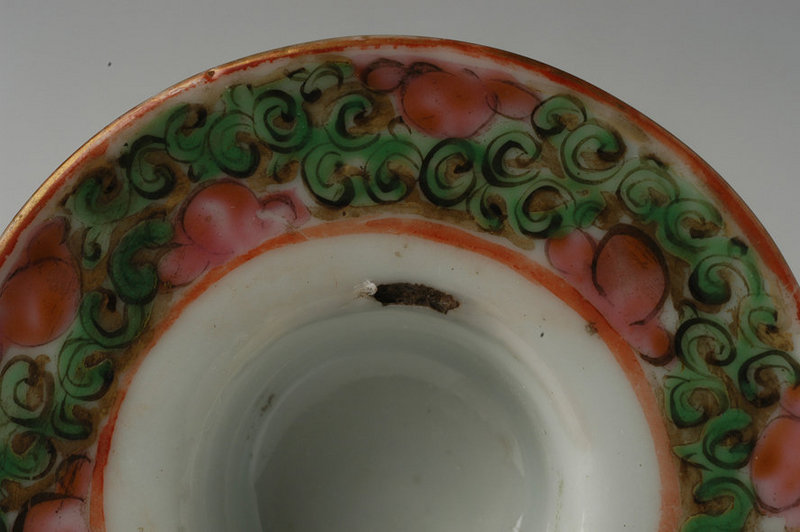 A Chinese Export Rose Medallion Candle Holder
