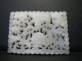 A white reticulated 'deer' plaque. 14th-16th century.