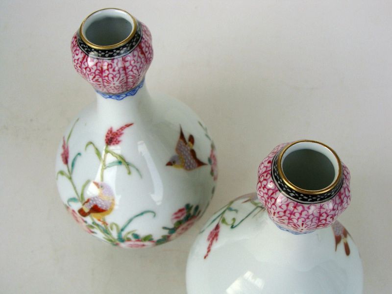 Famille Rose Vases (Pair)