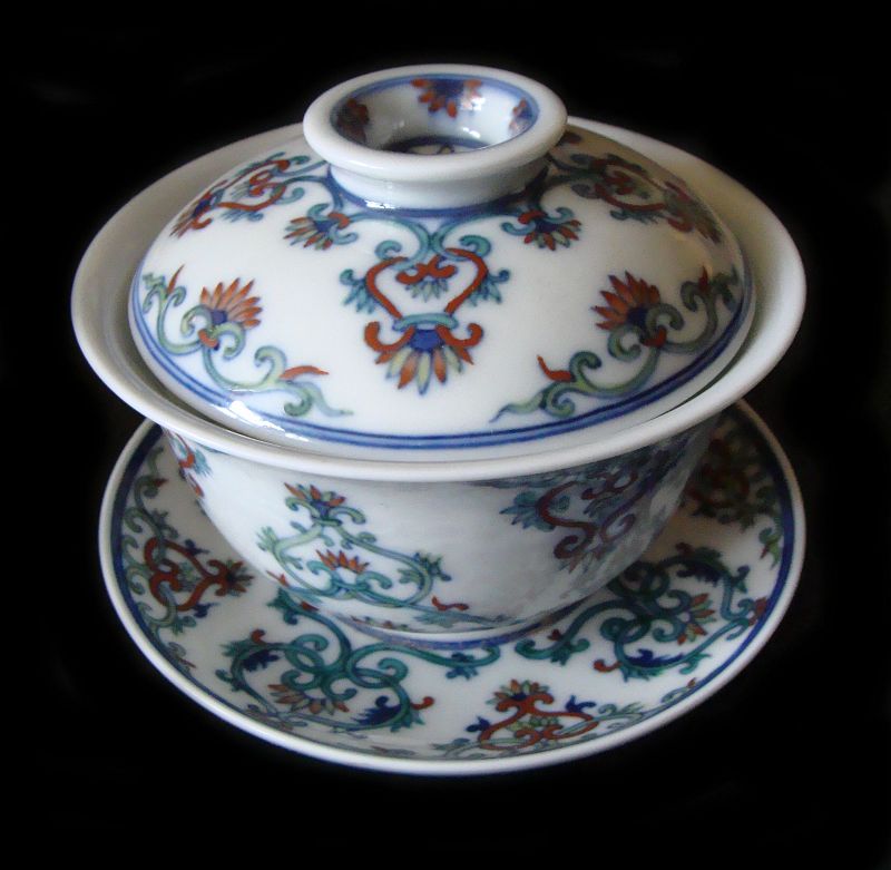 Doucai Bowl, Stand and Lid