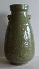 Stoneware Carved Celadon Vase