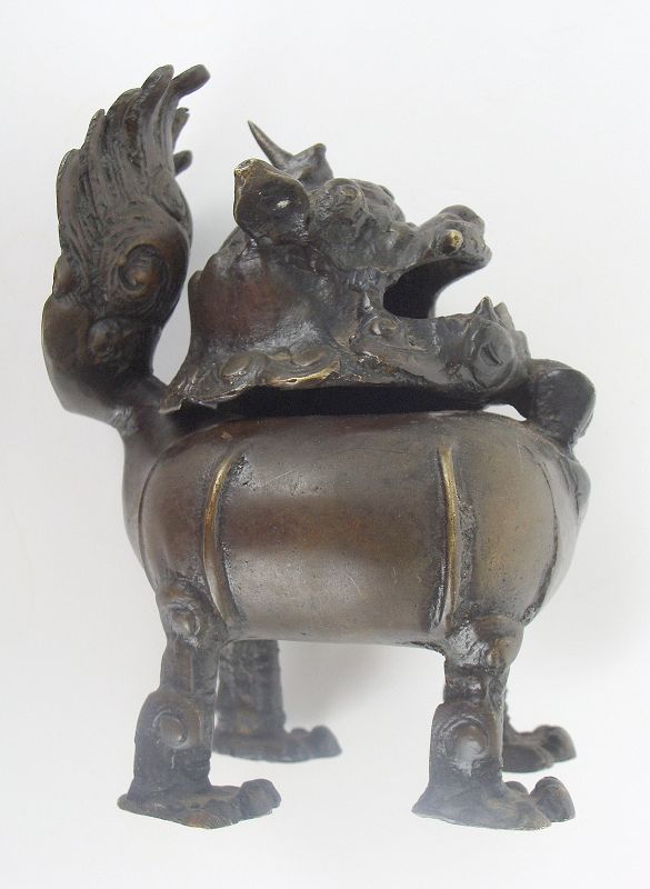 Bronze Buddhist Lion Censer