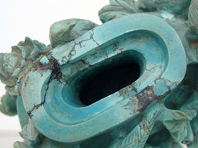 Turquoise Stone Urn and Cover
