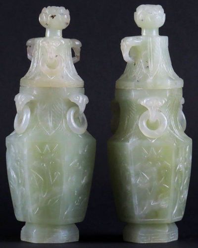 Chinese Jade Celadon Vases