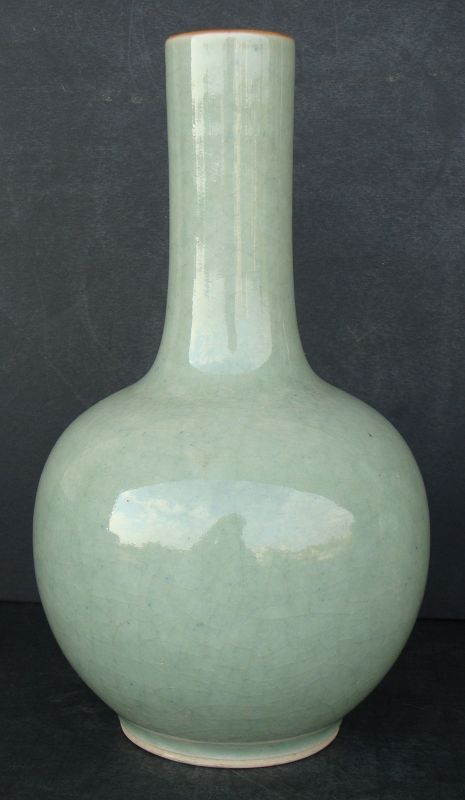 Chinese Celadon Bottle Vase (Pair)