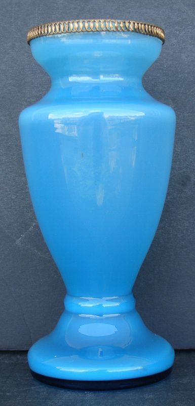 Blue Opaline &amp; Gilt Ormolu Vase