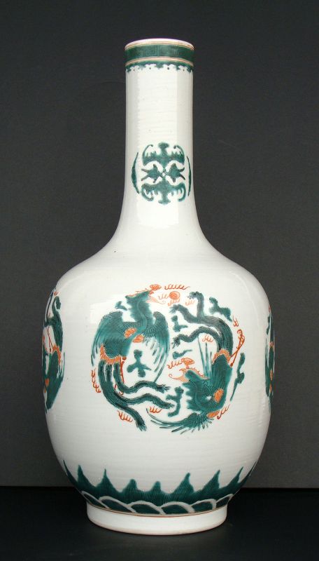 Chinese Famille Verte Bottle Vase