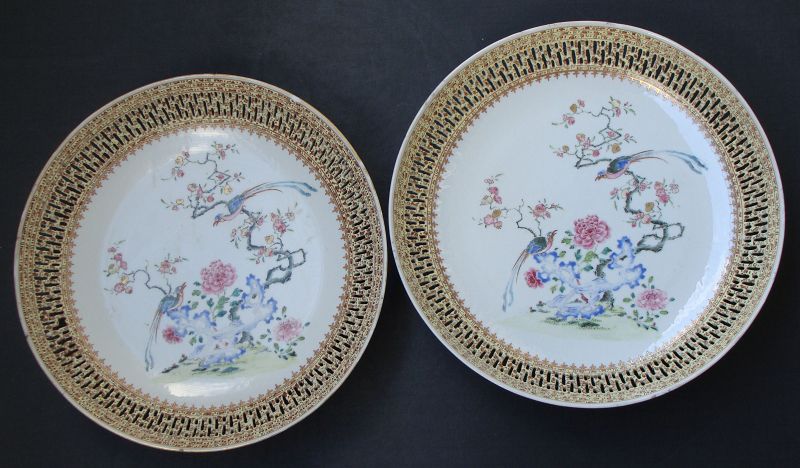 Chinese Famille Rose Chargers (Pair)