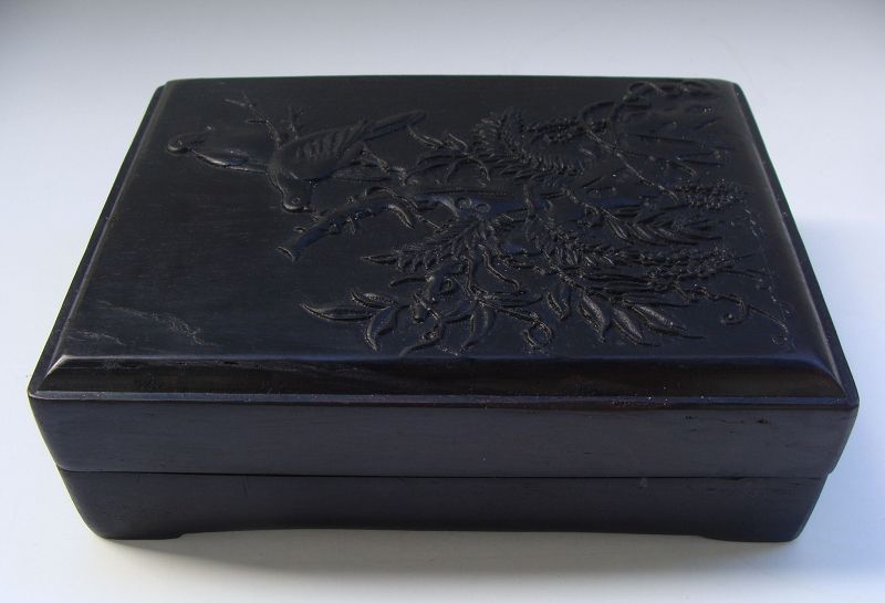 Chinese Duan Inkstone and Fitted Box