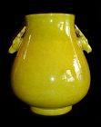 Chinese Yellow Hu Vase
