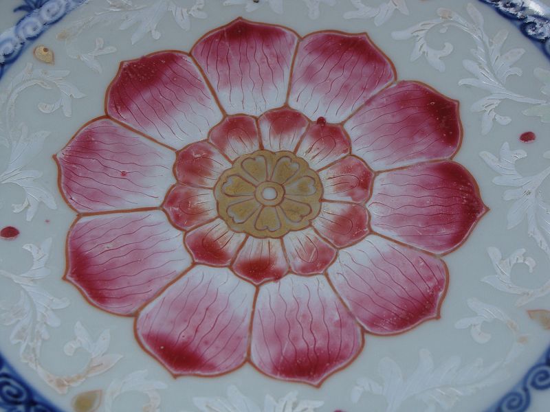 Chinese Lotus Bloom Plates (Pair)