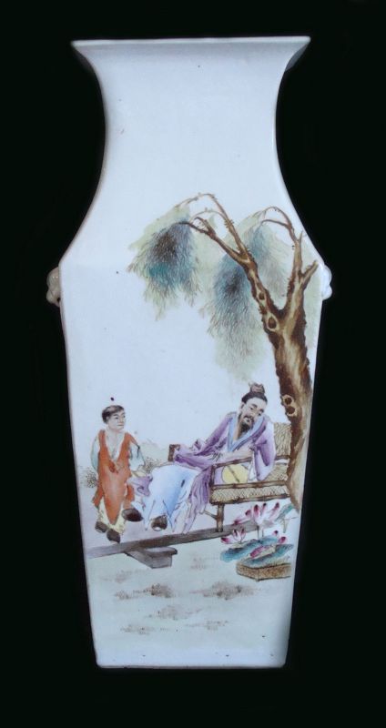 Chinese Square Section Baluster Vase