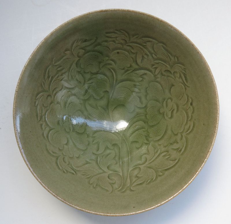 Chinese Yaozhou Floral Bowl