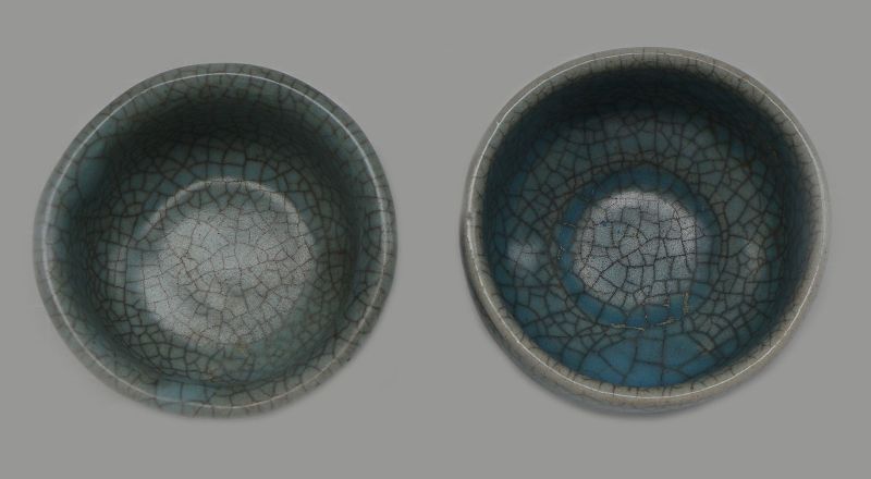 Chinese Blue Crackle Cups