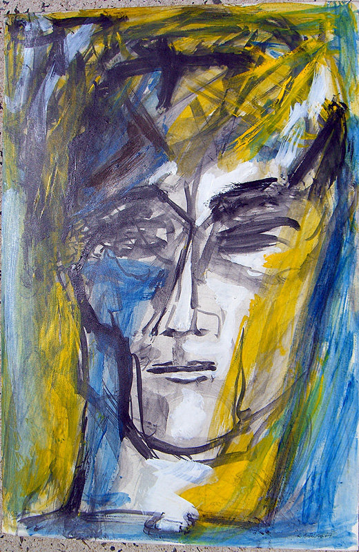 Laszlo Matulay Modernist Expressionist Mozart Portrait