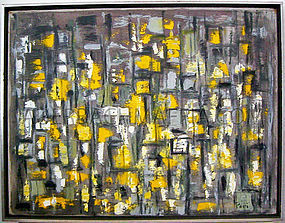 Eve Peri Modernist Abstract Oil on Canvas