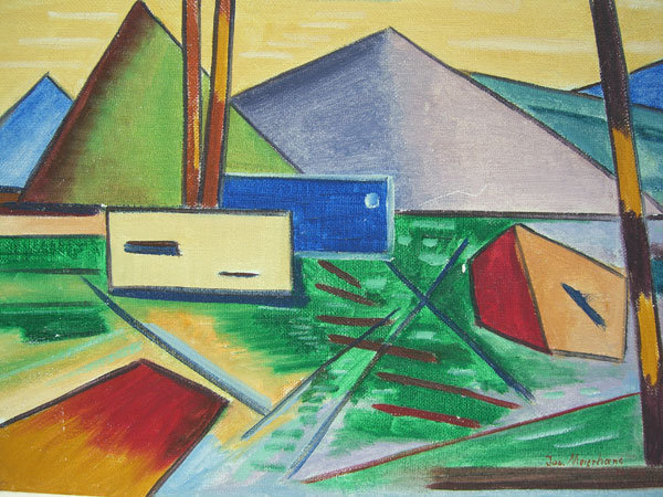 Joseph Meierhans Bucks County, Pa.- Modernist Oil/Board