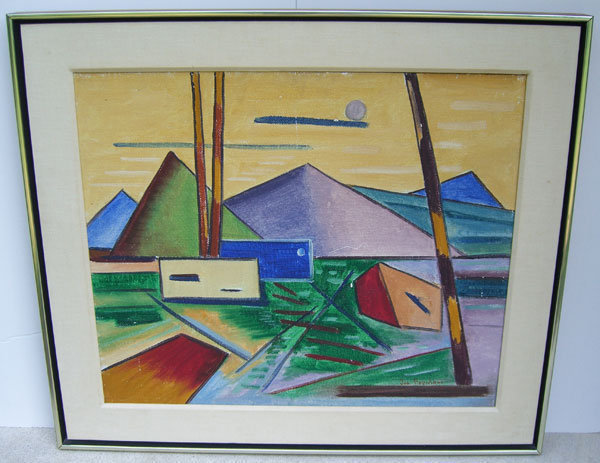 Joseph Meierhans Bucks County, Pa.- Modernist Oil/Board