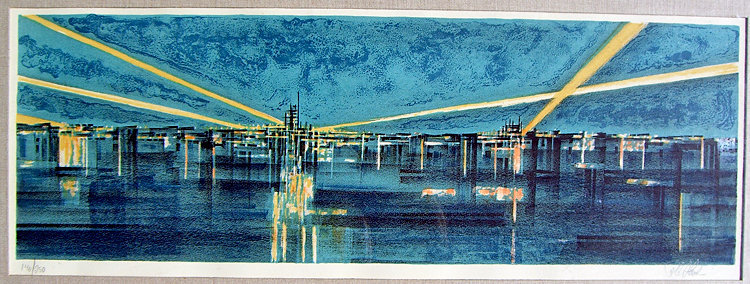 Richard Florsheim 'Airport' Color Lithograph 1964